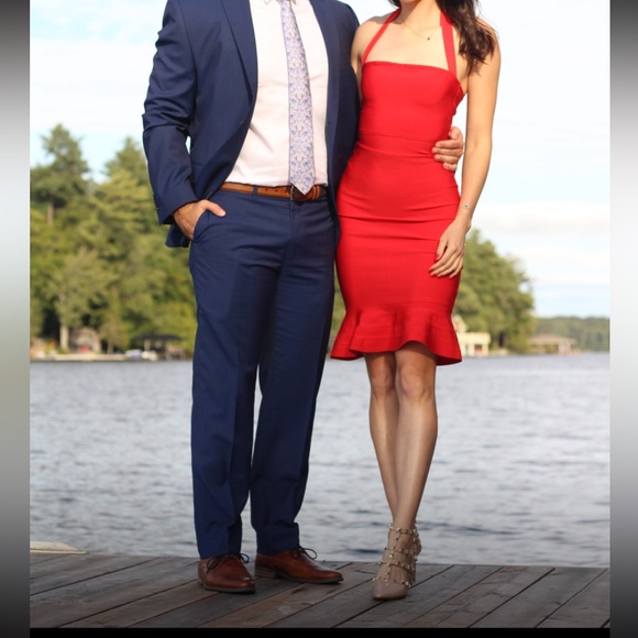 Red Bandage Mermaid Dress - Picture 1 of 10